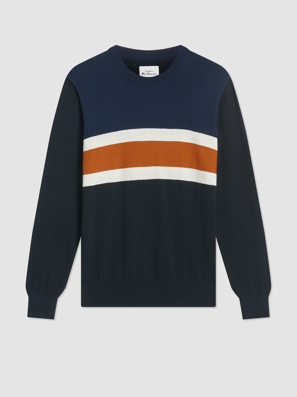 Knitwear Ben Sherman Chest Stripe Crewneck Noir | WCT-73932031